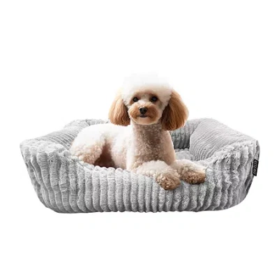 Precious Tails 26" Charcoal Cuddler Pet Bed In Black