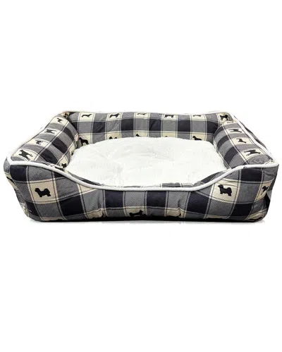 Precious Tails Details Microsuede Pet Bed In Black