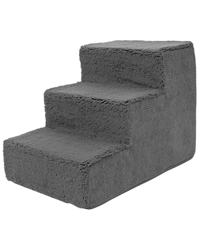 Precious Tails High Density Foam Sherpa Top Wide 3 Steps In Black