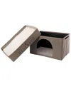 Precious Tails Linen Cat Cave With Storage In Natural
