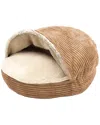 Precious Tails Plush Corduroy & Sherpa-lined Pet Cave Bed