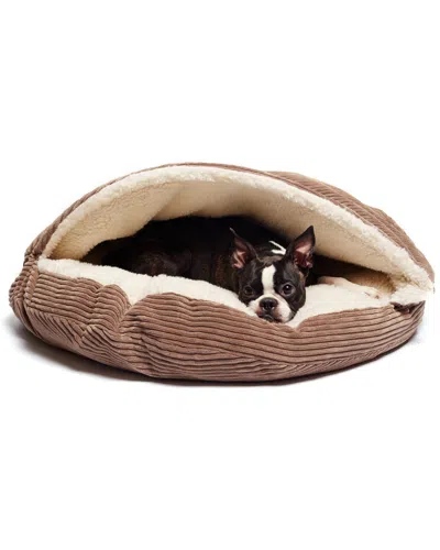 Precious Tails Plush Corduroy Round Cave In Brown