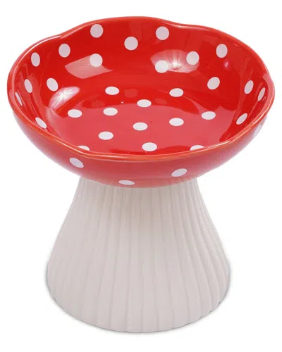 Precious Tails P.t. Supply Co. Mushroom Stoneware Elevated Pet Bowl