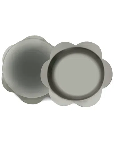 Precious Tails P.t. Supply Co. Small Flower-shaped Silicone Pet Bowl In Grey