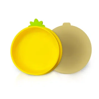 Precious Tails P.t. Supply Co. Yellow Small Pineapple-shaped Silicone Pet Bowl With Non-slip Suction Base