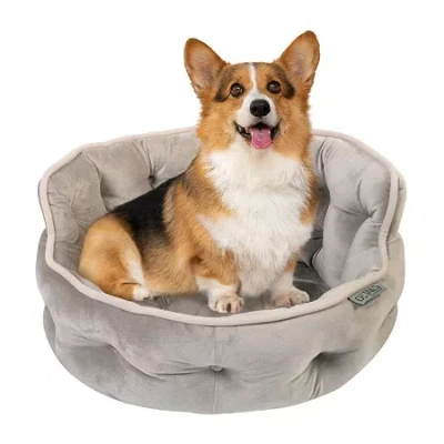 Precious Tails Round Cuddler Taupe Pet Bed In Sand