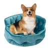 Precious Tails Round Cuddler Teal Pet Bed In Blue