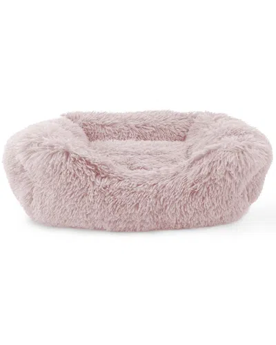 Precious Tails Super Lux Fur Large Cuddler Pet Bed In Pink