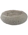 Precious Tails Super Lux Large Fur Donut Pet Bed In Taupe