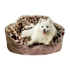 Precious Tails Taupe Leopard Pet Bed In Brown