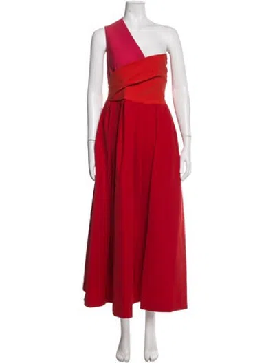 Pre-owned Preen By Thornton Bregazzi Acetate Midi Length Dress In Red