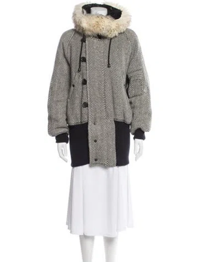 Pre-owned Preen By Thornton Bregazzi Alpaca Patterned Coat In Neutral
