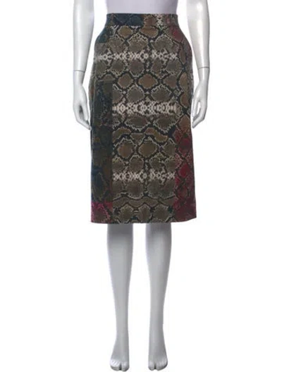 Pre-owned Preen By Thornton Bregazzi Animal Print Midi Length Skirt In Neutral
