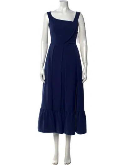 Pre-owned Preen By Thornton Bregazzi Asymmetrical Midi Length Dress In Blue