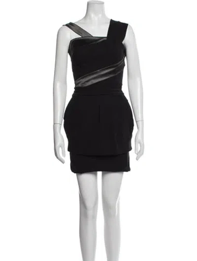 Pre-owned Preen By Thornton Bregazzi Asymmetrical Mini Dress In Black