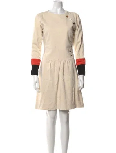 Pre-owned Preen By Thornton Bregazzi Crew Neck Knee-length Dress In Neutrals