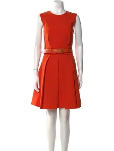 Pre-owned Preen By Thornton Bregazzi Crew Neck Knee-length Dress In Orange