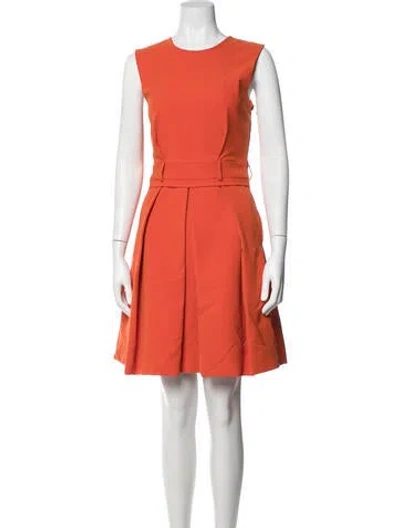 Pre-owned Preen By Thornton Bregazzi Crew Neck Knee-length Dress In Orange