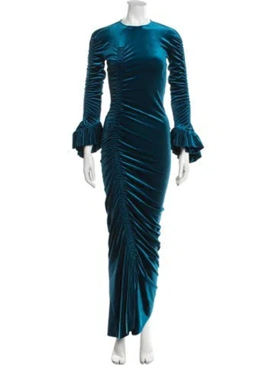 Pre-owned Preen By Thornton Bregazzi Crew Neck Long Dress In Blue