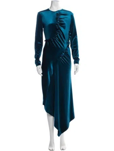 Pre-owned Preen By Thornton Bregazzi Crew Neck Long Dress In Blue