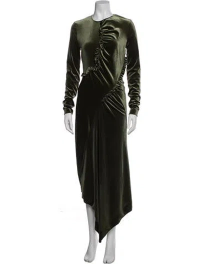 Pre-owned Preen By Thornton Bregazzi Crew Neck Long Dress In Green