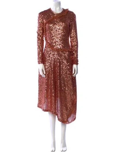 Pre-owned Preen By Thornton Bregazzi Crew Neck Long Dress In Neutral