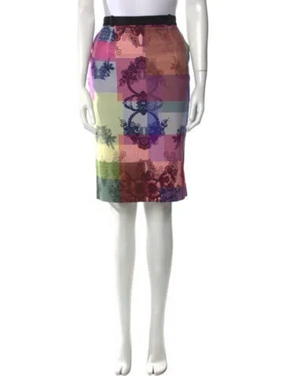 Pre-owned Preen By Thornton Bregazzi Floral Print Knee-length Skirt In Black