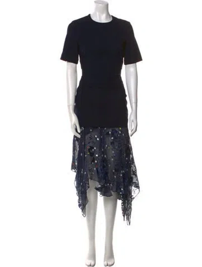 Pre-owned Preen By Thornton Bregazzi Floral Print Long Dress In Black