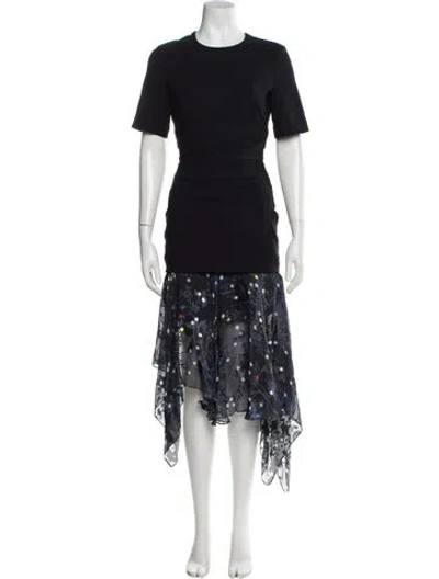 Pre-owned Preen By Thornton Bregazzi Floral Print Long Dress In Blue