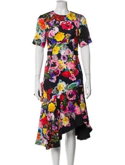 Pre-owned Preen By Thornton Bregazzi Floral Print Long Dress In Multi
