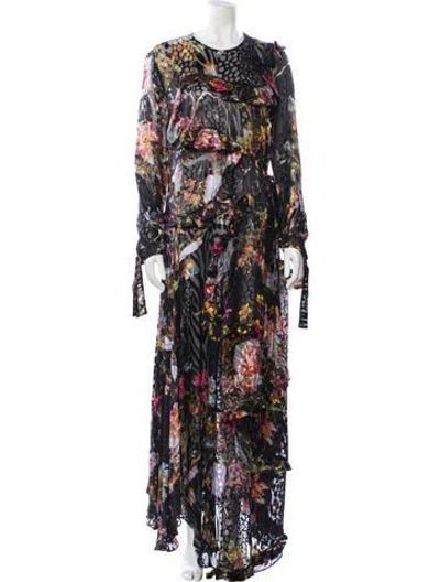 Pre-owned Preen By Thornton Bregazzi Floral Print Long Dress W/ Tags In Multi
