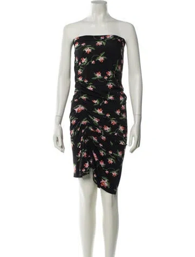 Pre-owned Preen By Thornton Bregazzi Floral Print Midi Length Skirt In Black