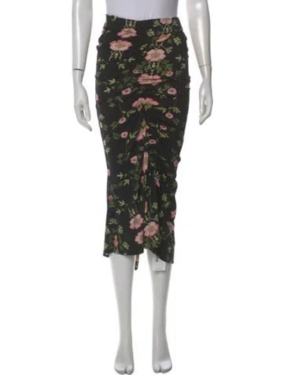 Pre-owned Preen By Thornton Bregazzi Floral Print Midi Length Skirt In Black