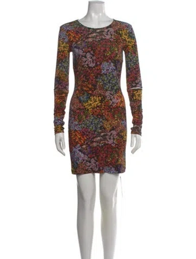 Pre-owned Preen By Thornton Bregazzi Floral Print Mini Dress In Black