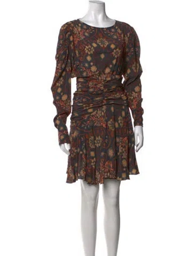 Pre-owned Preen By Thornton Bregazzi Floral Print Mini Dress In Black