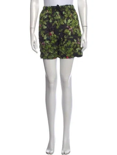 Pre-owned Preen By Thornton Bregazzi Floral Print Mini Shorts In Black