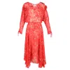 Preen By Thornton Bregazzi Floral-printed Midi Dress In Red Viscose In Red