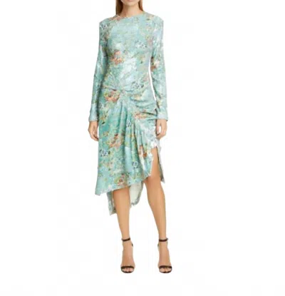 Preen By Thornton Bregazzi Floral Sequin Evening Cocktail Dress In Green In Multi