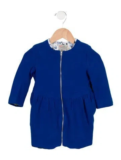 Pre-owned Preen By Thornton Bregazzi Babies' Girls' Wool Zip-up Jacket In Blue
