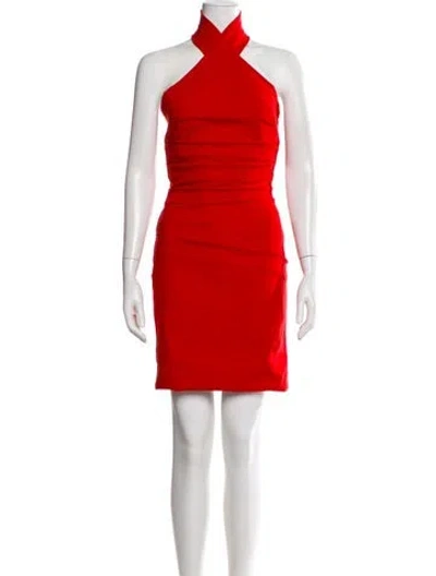 Pre-owned Preen By Thornton Bregazzi Halterneck Mini Dress In Red