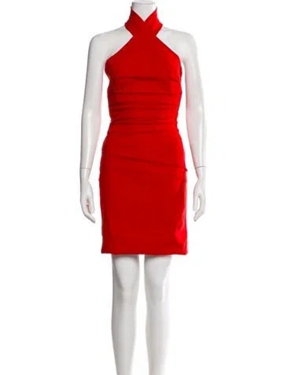 Pre-owned Preen By Thornton Bregazzi Halterneck Mini Dress In Red