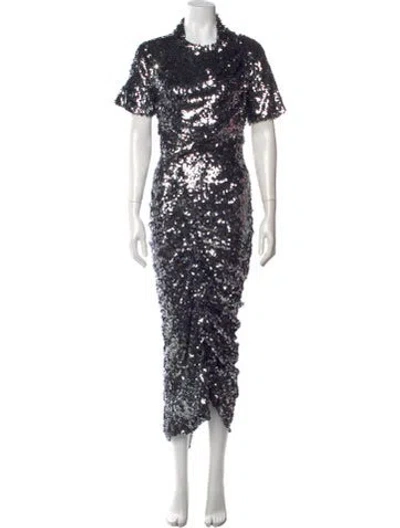 Pre-owned Preen By Thornton Bregazzi Lace Pattern Long Dress In Multi