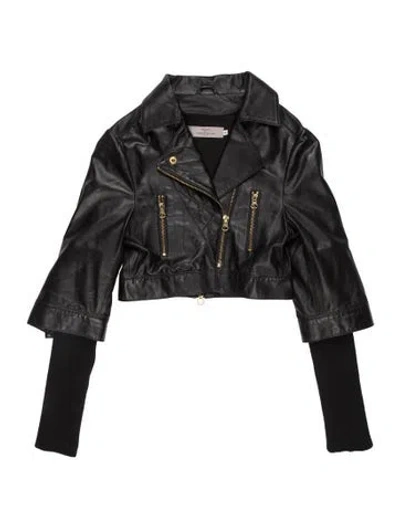 Pre-owned Preen By Thornton Bregazzi Leather Biker Jacket In Black
