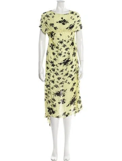 Pre-owned Preen By Thornton Bregazzi Linen Long Dress In Yellow