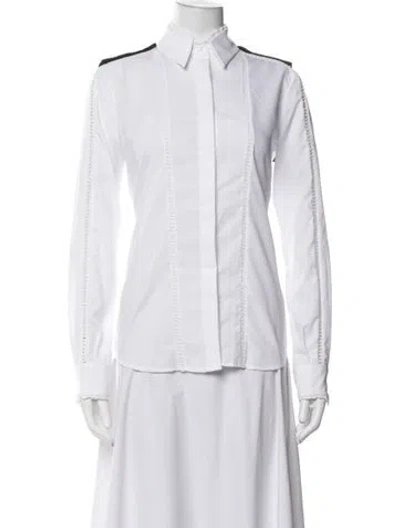 Pre-owned Preen By Thornton Bregazzi Long Sleeve Blouse In White