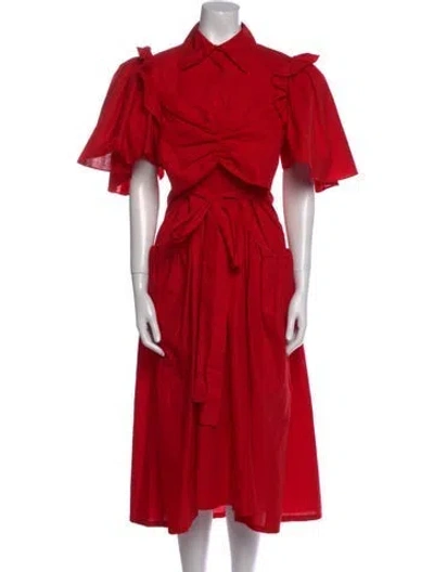 Pre-owned Preen By Thornton Bregazzi Midi Length Dress In Red