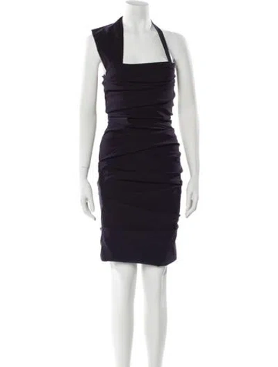 Pre-owned Preen By Thornton Bregazzi One-shoulder Knee-length Dress In Purple
