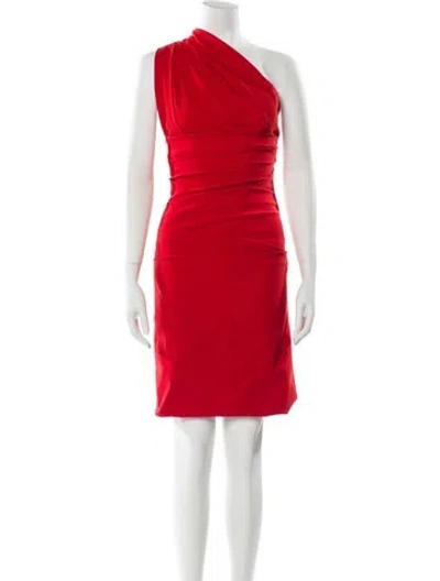 Pre-owned Preen By Thornton Bregazzi One-shoulder Knee-length Dress In Red