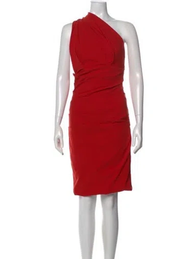 Pre-owned Preen By Thornton Bregazzi One-shoulder Knee-length Dress In Red