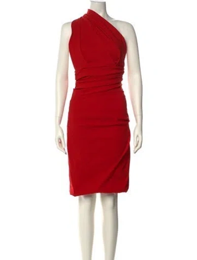 Pre-owned Preen By Thornton Bregazzi One-shoulder Knee-length Dress In Red